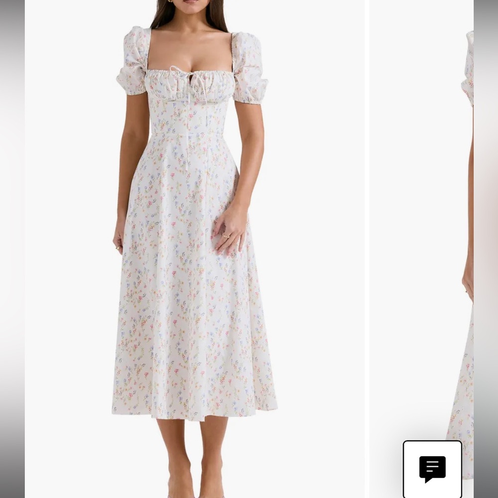 House of CB White Floral Midi Dress